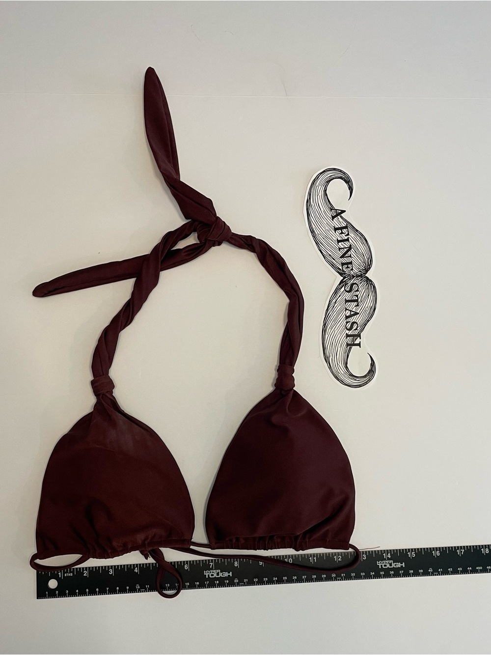 Monday Swimwear Palma Bikini Top Women's Small/Medium Espresso Brown Triangle